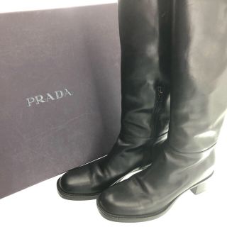 プラダ(PRADA)のPRADA ロングブーツ ブラック 39 美品　配送方法変更で値下げ可能(ブーツ)