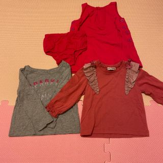 ベビーギャップ(babyGAP)の女の子　パンツ付きワンピース　長袖トップス(ワンピース)