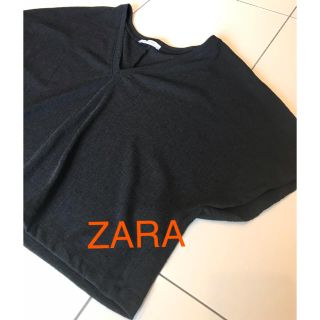 ザラ(ZARA)のZARA トップス 半袖 ブラック 未使用 (カットソー(半袖/袖なし))