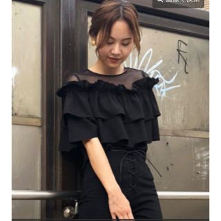 アメリヴィンテージ(Ameri VINTAGE)のAMERI VINTAGE UNDULATE SHEER TOP(シャツ/ブラウス(半袖/袖なし))