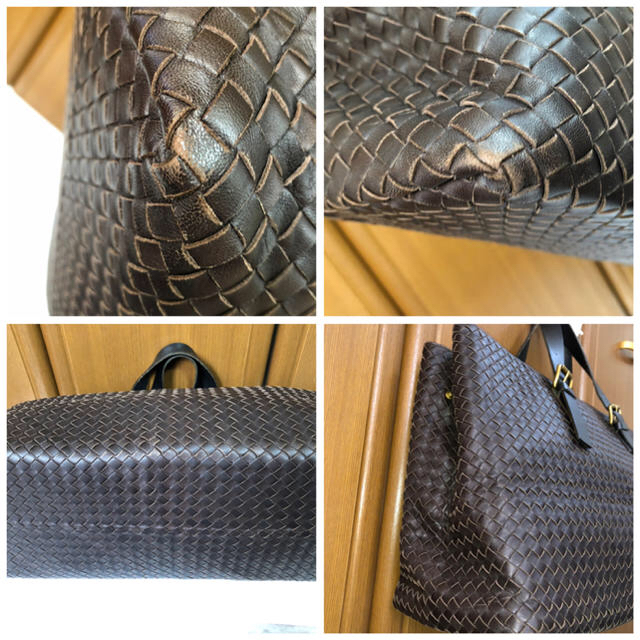 Bottega Veneta(ボッテガヴェネタ)の【中古】ボッテガヴェネタ  イントレチャート トートバッグ ダークブラウン メンズのバッグ(トートバッグ)の商品写真