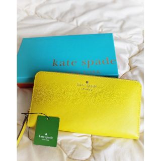 ケイトスペードニューヨーク(kate spade new york)のkate spade　黄色　お財布　長財布　箱、カード付き　未使用　金運アップ(長財布)