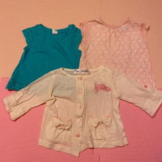 ベビーギャップ(babyGAP)の女の子　80  夏服　半袖(タンクトップ)トップス　カーディガン(Ｔシャツ)