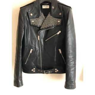 サンローラン(Saint Laurent)のサンローランパリ　スタッズ　ライダース　ジャケット(ライダースジャケット)