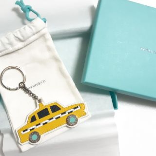 ティファニー(Tiffany & Co.)のティファニー 日本未発売 イエローキャブ レザー キーリング キーホルダー(キーホルダー)