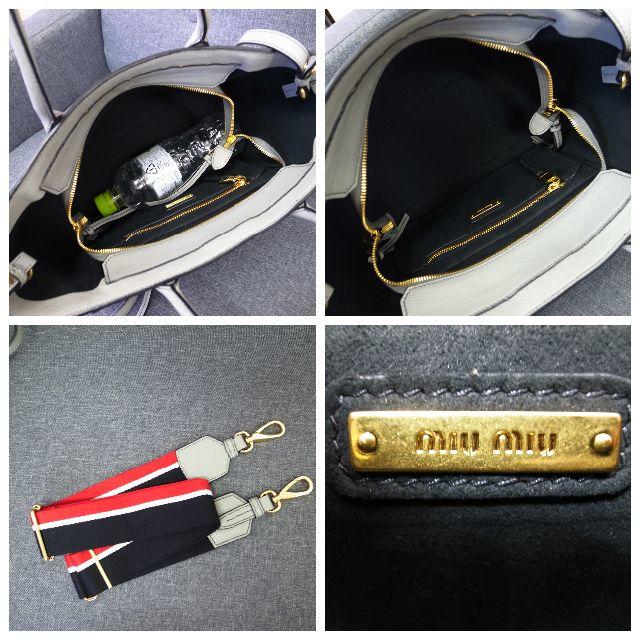 miumiu(ミュウミュウ)の正規品☆ミュウミュウ　2wayバッグ　グレー　マドラス　バッグ　財布　小物 レディースのバッグ(ハンドバッグ)の商品写真