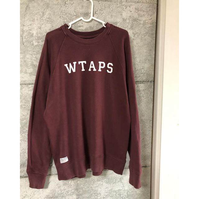 希少　XL wtaps 11AW カレッジロゴ　スウェット　バーガンディ