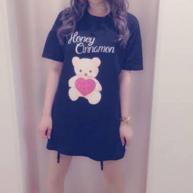 Honey Cinnamon(ハニーシナモン)のHoney  Cinnamon くまビッグTシャツ レディースのトップス(Tシャツ(半袖/袖なし))の商品写真