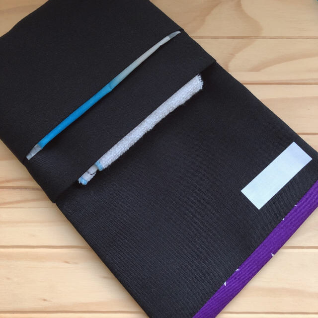 移動ポケット　 星柄(紫)×ブラック　NO.262 ハンドメイドのキッズ/ベビー(外出用品)の商品写真