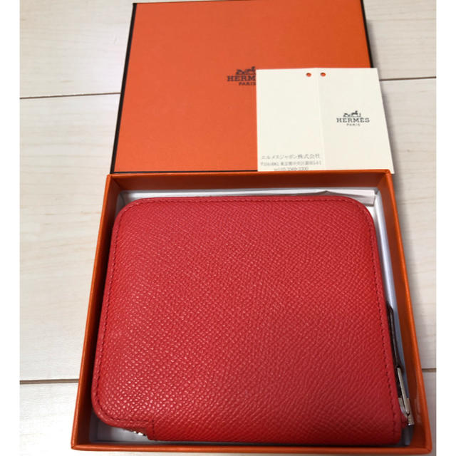 Hermes - 中古超美品 エルメス  アザップシルクインコンパクト 財布 オレンジ系