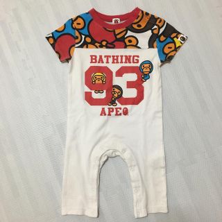 アベイシングエイプ(A BATHING APE)のBAPE KIDS☆半袖ロンパース☆80cm(ロンパース)