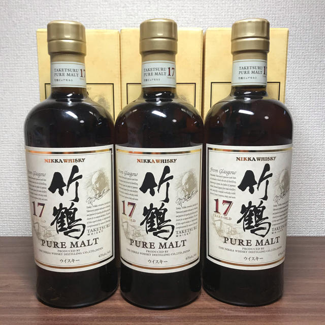数量限定価格!! ニッカウヰスキー 竹鶴17年(中身、共通箱付き)✖️3