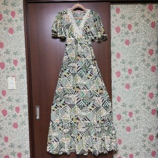 ガニーサックス(GUNNE SAX)の70s 総柄 ワンピース vintage 古着 Gunnesaxお好きな方に(ロングワンピース/マキシワンピース)