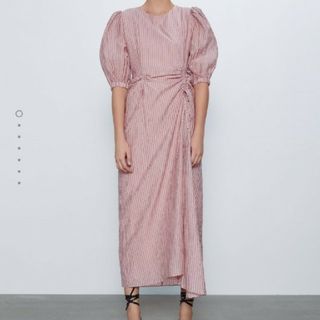 ザラ(ZARA)のZARAワンピースピンクM完売(ロングワンピース/マキシワンピース)