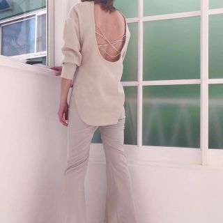 ロザリームーン(Rosary moon)の♡rosarymoon Back Open Thermal Top白♡値下げ中(カットソー(長袖/七分))