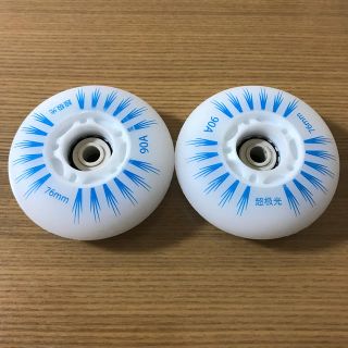 LED 青　ブルー　ウィール　2個セット　76mm  リップスティックデラックス(スケートボード)