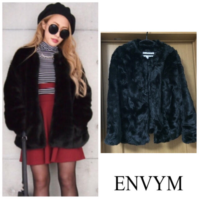 ENVYM ノーカラーファーコート