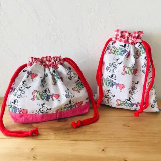 《handmade》お弁当袋　巾着袋セット(外出用品)