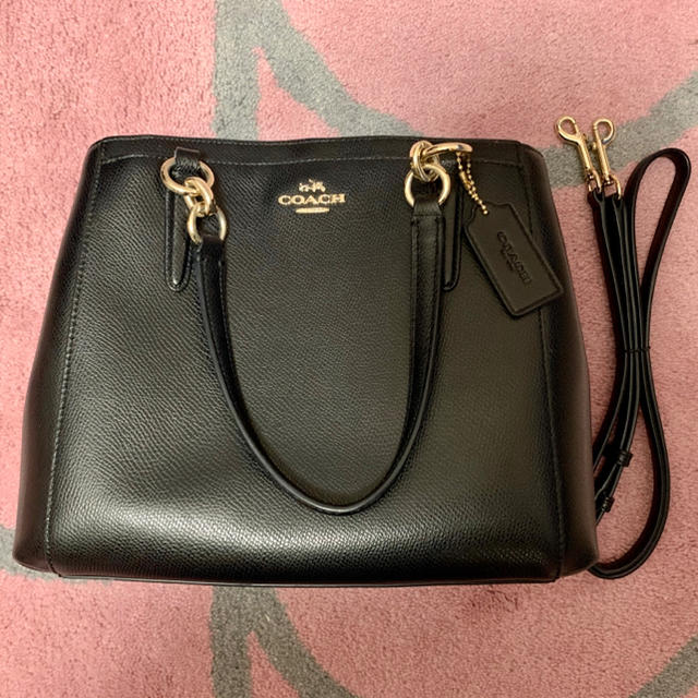 COACH(コーチ)の【paruru様専用】Coach レザー 2way ハンドバック ブラック レディースのバッグ(ショルダーバッグ)の商品写真