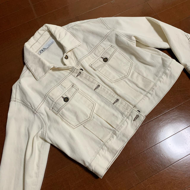 ZARA 【ZARA】ホワイトデニムジャケットの通販 by shop|ザラならラクマ ZARA ホワイトデニムジャケット