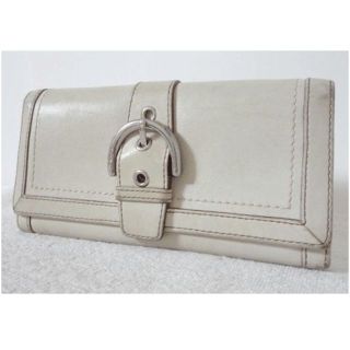 コーチ(COACH)のコーチ　COACH　長財布　ロングウォレット　ホワイト　白　レザー(財布)