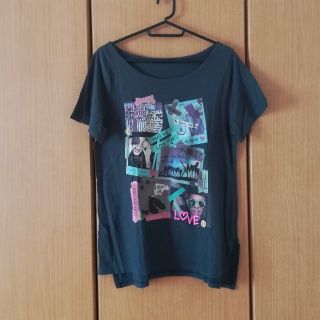 ヘザー(heather)の濃いグレーのロゴTシャツ(Tシャツ(半袖/袖なし))