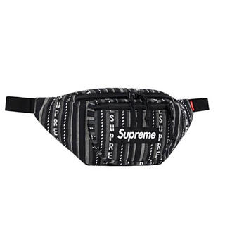 シュプリーム(Supreme)のSupreme Woven Stripe Waist Bag Black(ショルダーバッグ)