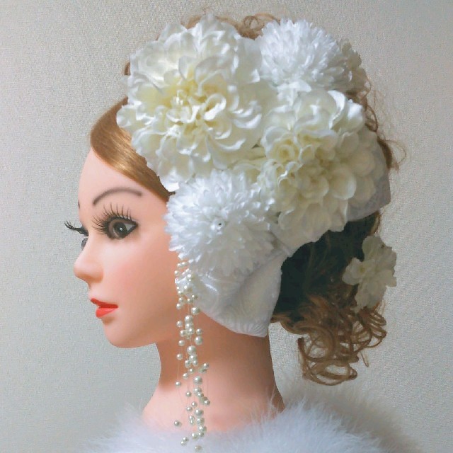髪飾りViVi ～上品華やか・和洋白の晴れ飾り～ 成人式 結婚式 花魁 かんざし 1