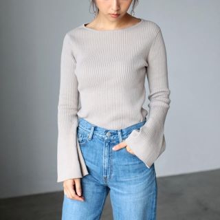 アズールバイマウジー(AZUL by moussy)の☆セール 30%OFF☆【古着】リブニットフレアスリーブ長袖プルオーバー(ニット/セーター)