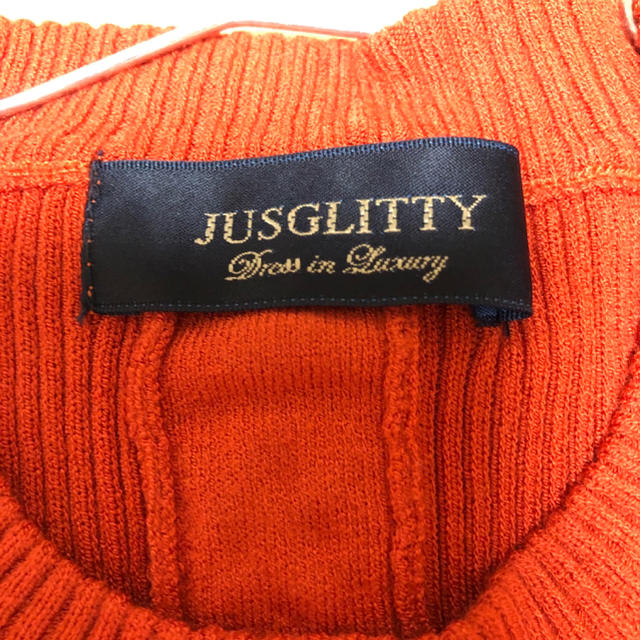 JUSGLITTY(ジャスグリッティー)のJUSGLITTY（ジャスグリッティ）サマーニット トップス　リボン付 レディースのトップス(カットソー(半袖/袖なし))の商品写真