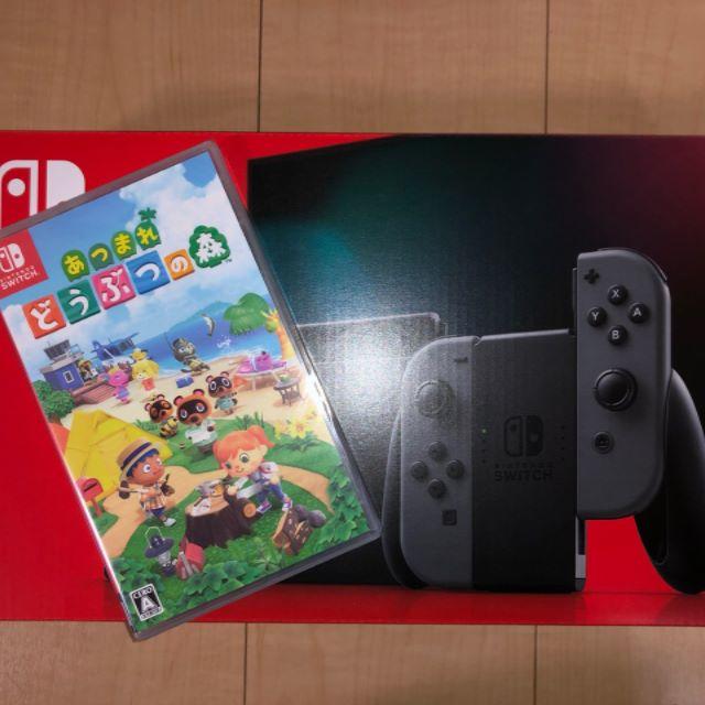 任天堂 - 新品未開封 Nintendo Switch グレー 本体+あつまれどうぶつの森