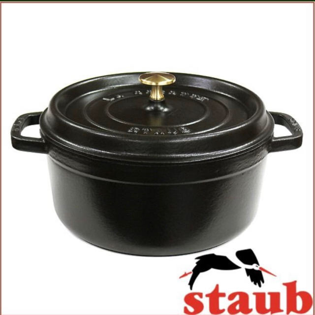 STAUB(ストウブ)の新品 ストウブ 鍋 Staub ピコ ココット ラウンド 20cm ブラック インテリア/住まい/日用品のキッチン/食器(鍋/フライパン)の商品写真