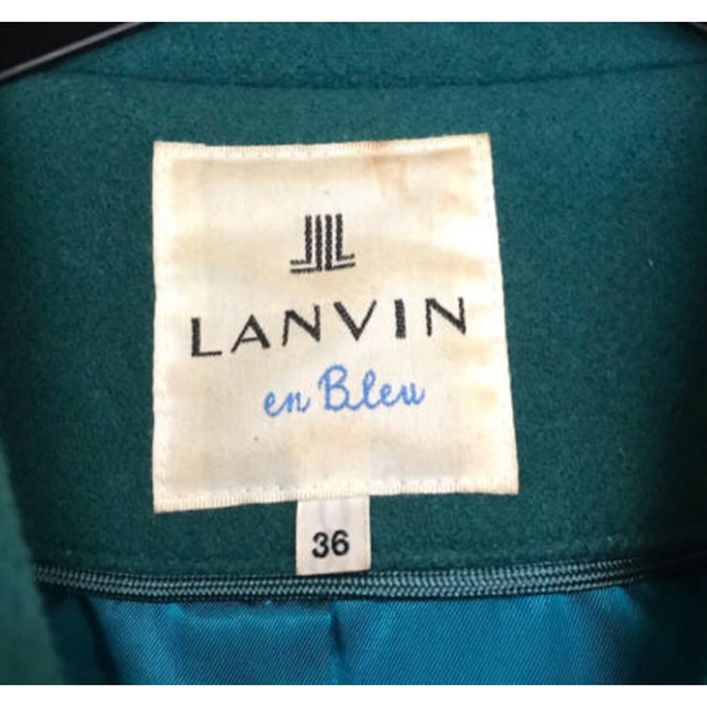 LANVIN en Bleu(ランバンオンブルー)のランバンオンブルー コート　チェスターコート　グリーン　36 レディースのジャケット/アウター(チェスターコート)の商品写真