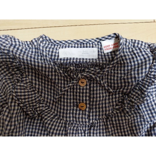 ZARA KIDS(ザラキッズ)の※さあ様専用【ZARA】ギンガムチェックブラウス キッズ/ベビー/マタニティのベビー服(~85cm)(シャツ/カットソー)の商品写真