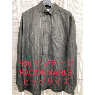 90sビンテージ　Faconnable（ファッソナブル）ウール柄カッターシャツ(シャツ)