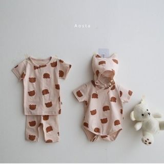 コドモビームス(こども ビームス)の専用ページkumakuma rompers ◆beige Ssize◆(ロンパース)