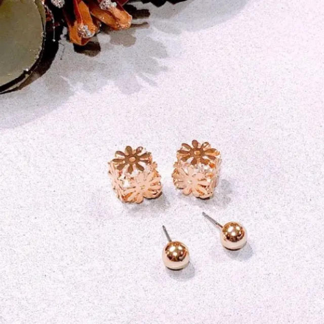 IENA(イエナ)の新品 18kgf flower&crystal pink gold レディースのアクセサリー(ピアス)の商品写真