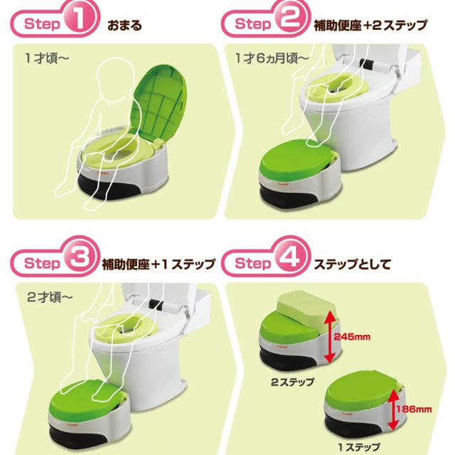 combi(コンビ)のコンビ　洋式おまるでステップ キッズ/ベビー/マタニティのおむつ/トイレ用品(ベビーおまる)の商品写真