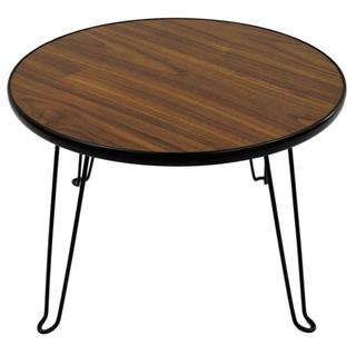 折りたたみ 丸テーブル ローテーブル 幅45cm ブラウン(ローテーブル)