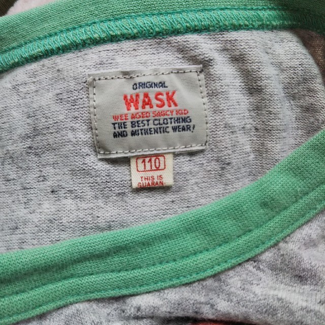 WASK(ワスク)のワスクロングTシャツグレー英語ロゴ キッズ/ベビー/マタニティのキッズ服男の子用(90cm~)(Tシャツ/カットソー)の商品写真