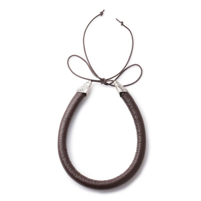 the dallas leather tube choker / brown