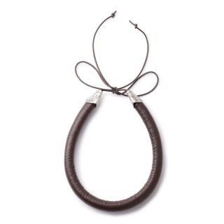 the dallas leather tube choker / brown(ネックレス)