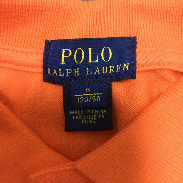 Ralph Lauren(ラルフローレン)の【美品】鮮やかなオレンジが映えるお洒落なラルフローレンポロシャツ6T120サイズ キッズ/ベビー/マタニティのキッズ服男の子用(90cm~)(Tシャツ/カットソー)の商品写真