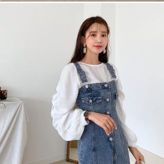 ディーホリック(dholic)のd holic 新品　未使用　デニムワンピース　zara スタイルナンダ　(ロングワンピース/マキシワンピース)