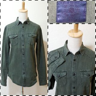 ザラ(ZARA)のZARA MAN★ヴィンテージ★カーキ★ウォッシュ★デニムシャツ★長袖シャツ(シャツ)