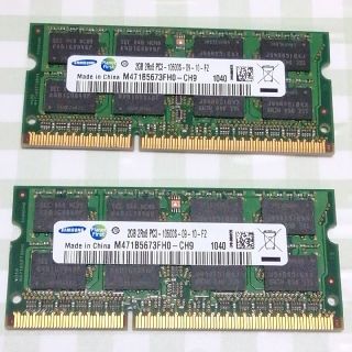 サムスン(SAMSUNG)のﾒﾓﾘ SAMSUNG 2GB 2Rx8 PC3-10600S 計4GB(PCパーツ)