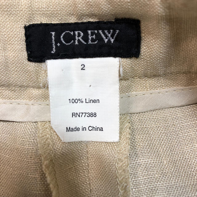 J.Crew(ジェイクルー)のJ,CREW・リネンパンツ・サイズ2・ベージュ レディースのパンツ(カジュアルパンツ)の商品写真