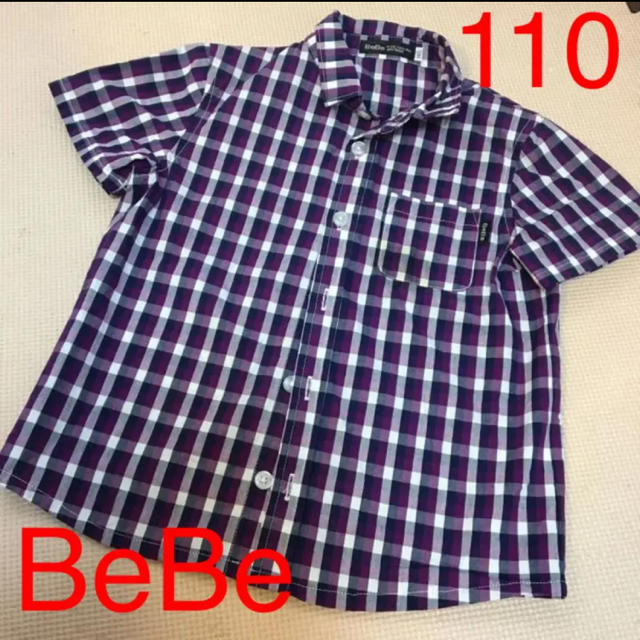 BeBe(ベベ)のBeBe 110サイズ　半袖チェックシャツ キッズ/ベビー/マタニティのキッズ服男の子用(90cm~)(ブラウス)の商品写真