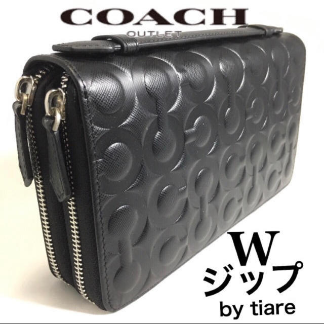 コーチ COACH ダブルファスナー長財布 ペプルドレザー ダブルジップ 長