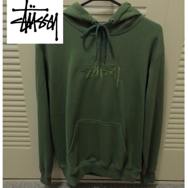 【希少カラー】stussy パーカー オリーブ